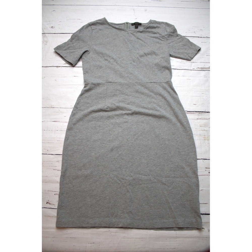J.Crew Womens Gray Cotton Short Sleeve Sheath Dress Size 6
